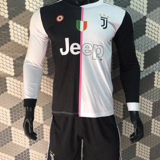 Bộ đồ đá banh juve tay dài đen trắng mẩu mới 2019