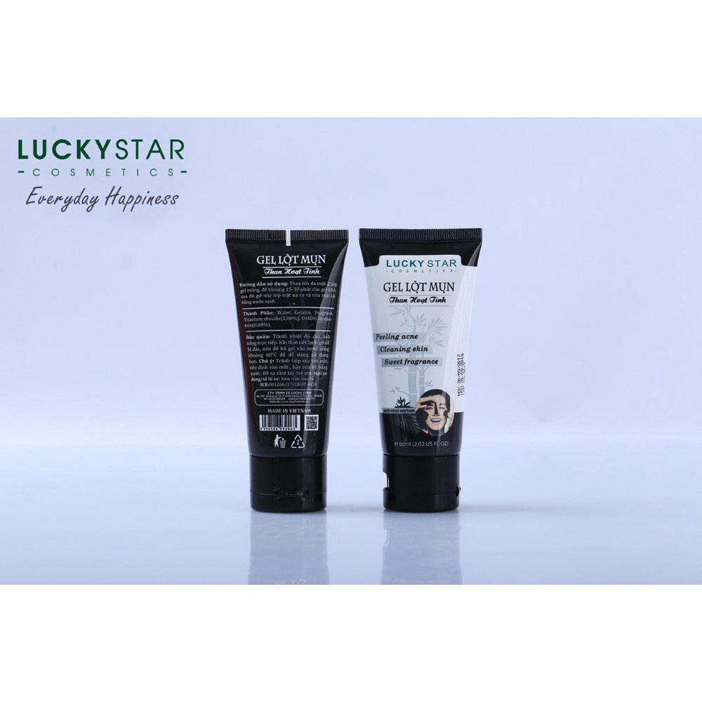Gel lột mụn đầu đen Lucky Star than hoạt tính trà xanh thiên nhiên làm sạch bã nhờn thải độc da Linh Giang chính hãng