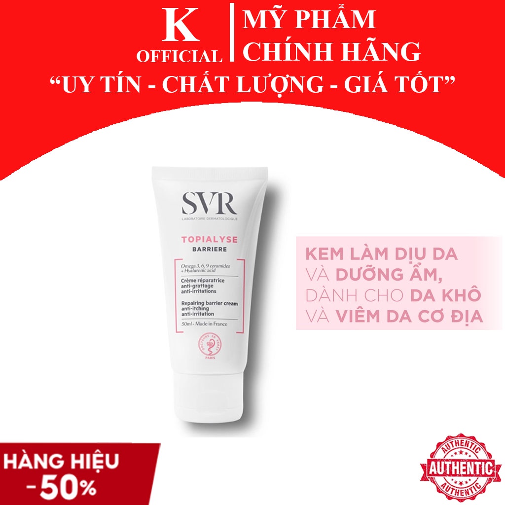 Kem Dưỡng SVR Topialyse Barriere Cấp Ẩm Phục Hồi Cho Da Thường, Da Khô, Nhạy Cảm 50g