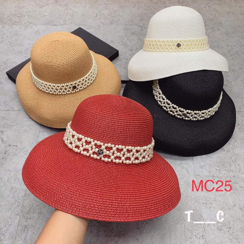 Mũ cói lồng đèn size vừa đai ngọc 3 hàng tag M đẹp miễn chê