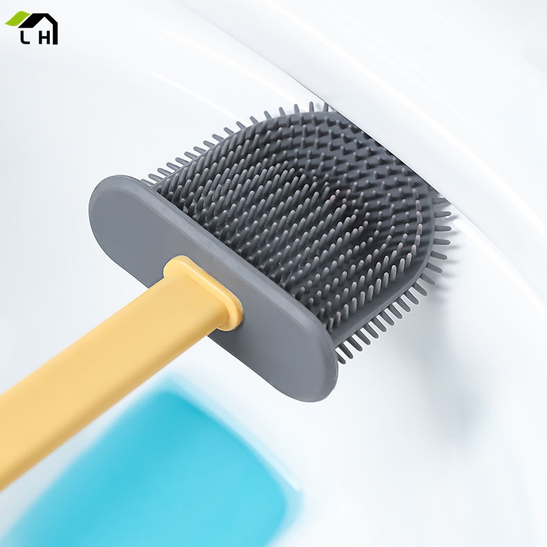 Cọ vệ sinh toilet bồn cầu, nhà tắm hình đám mây bằng silicon cao cấp kèm hộp treo tường chắc chắn（LO88）