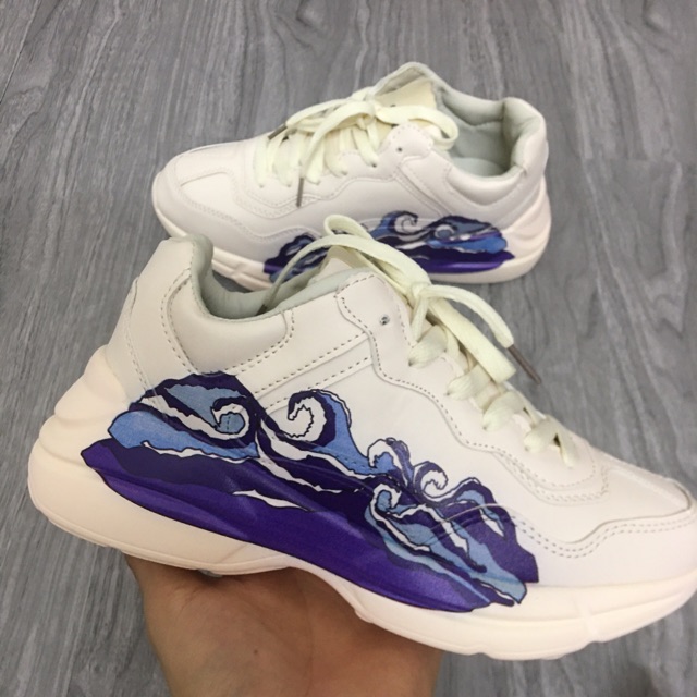 [FullBox &amp;Bill] Giầy thể thao chunky sóng xanh mầu kem 36-44.