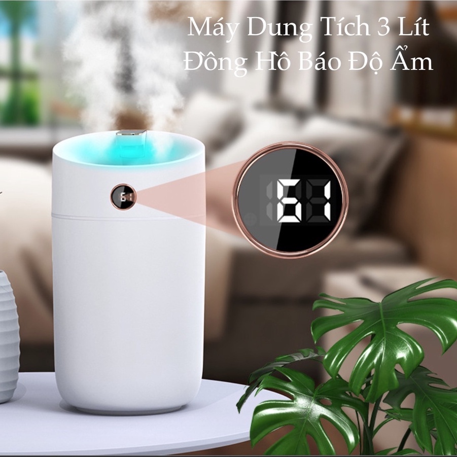 Máy Phun Sương Tạo Ẩm X12 Dung Tích Lớn 3 Lít Máy Khuếch Tán Tinh Dầu Cao Cấp 2 Đầu Phun Kép Giúp Thơm Phòng &amp; Đuổi Muỗi