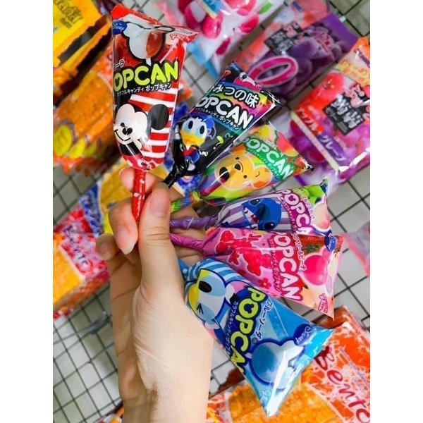 combo 5 cây Kẹo mút Popcan Glico hình chuột mickey (Nhật Bản)