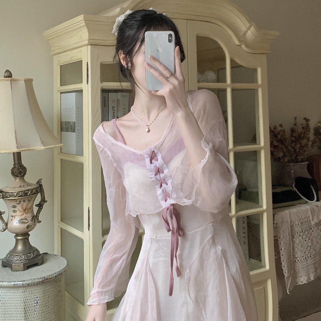 Áo khoác voan mỏng dáng rộng thời trang thanh lịch | BigBuy360 - bigbuy360.vn