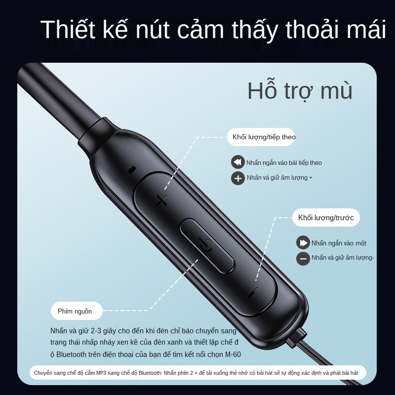 ✣ↂ┋tai nghe thể thao bluetooth chuyên dành tập dục gaming [Bài hát cài sẵn] Treo cổ thẻ đa năng