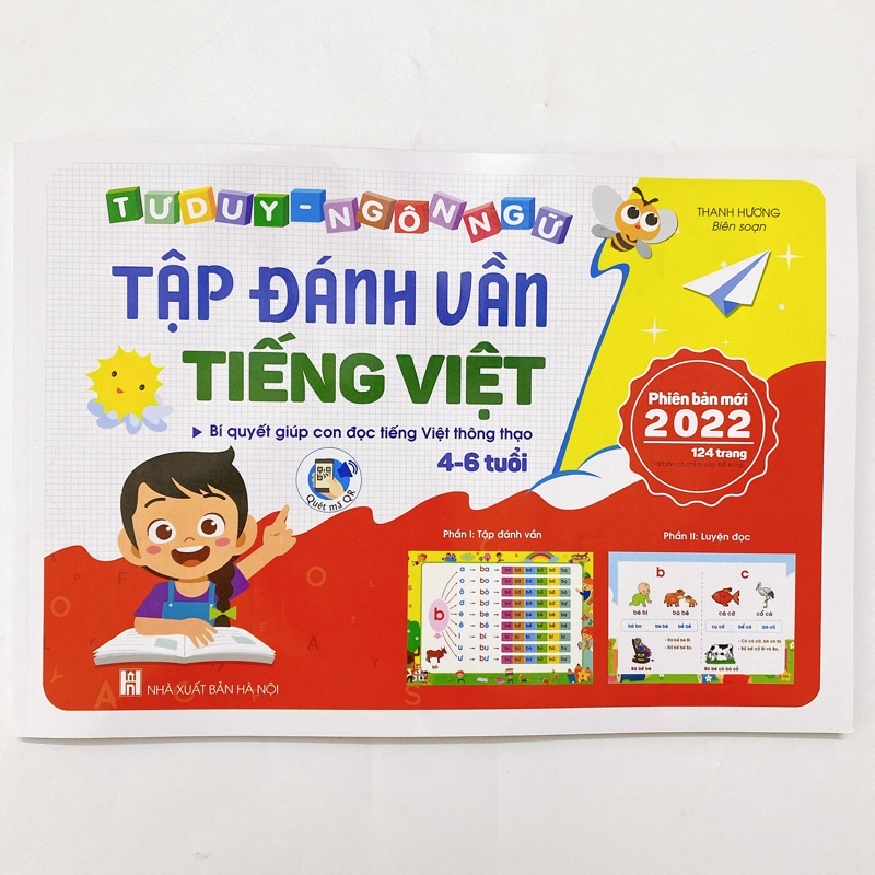 Sách Tập đánh vần Tiếng Việt, Luyện đọc, Tập viết, Thẻ đánh vần cho bé 4 6 tuổi hành trang cho bé vào lớp 1