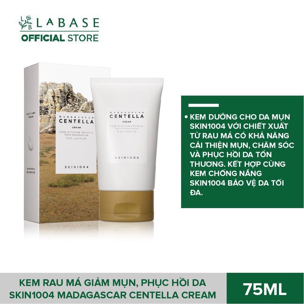 Kem Rau Má Giảm Mụn, Phục Hồi Da Skin1004 Madagascar Centella Cream 75ml - Hàng Nhập Khẩu