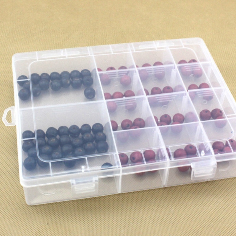 Hộp Nhựa Trong Suốt 14 Ngăn Đựng Trang Sức Tiện Dụng