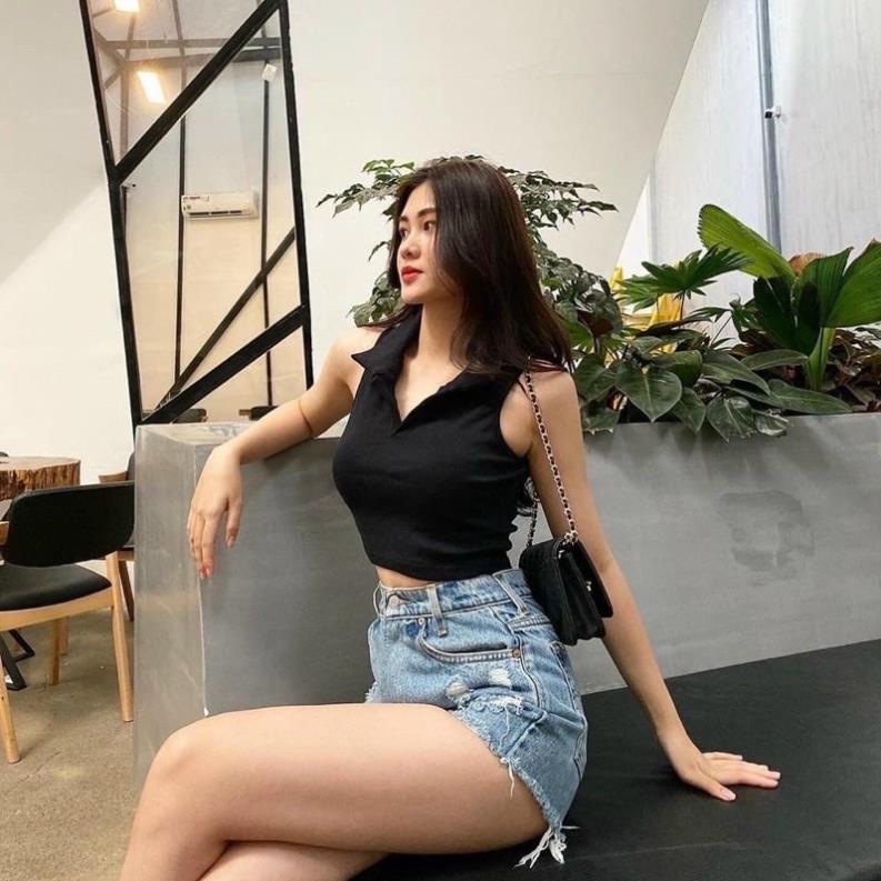 ÁO CROPTOP BA LỖ CỔ BẺ ẢNH THẬT TRẢI SÀN A5 [Hàng Siêu Cấp] | BigBuy360 - bigbuy360.vn