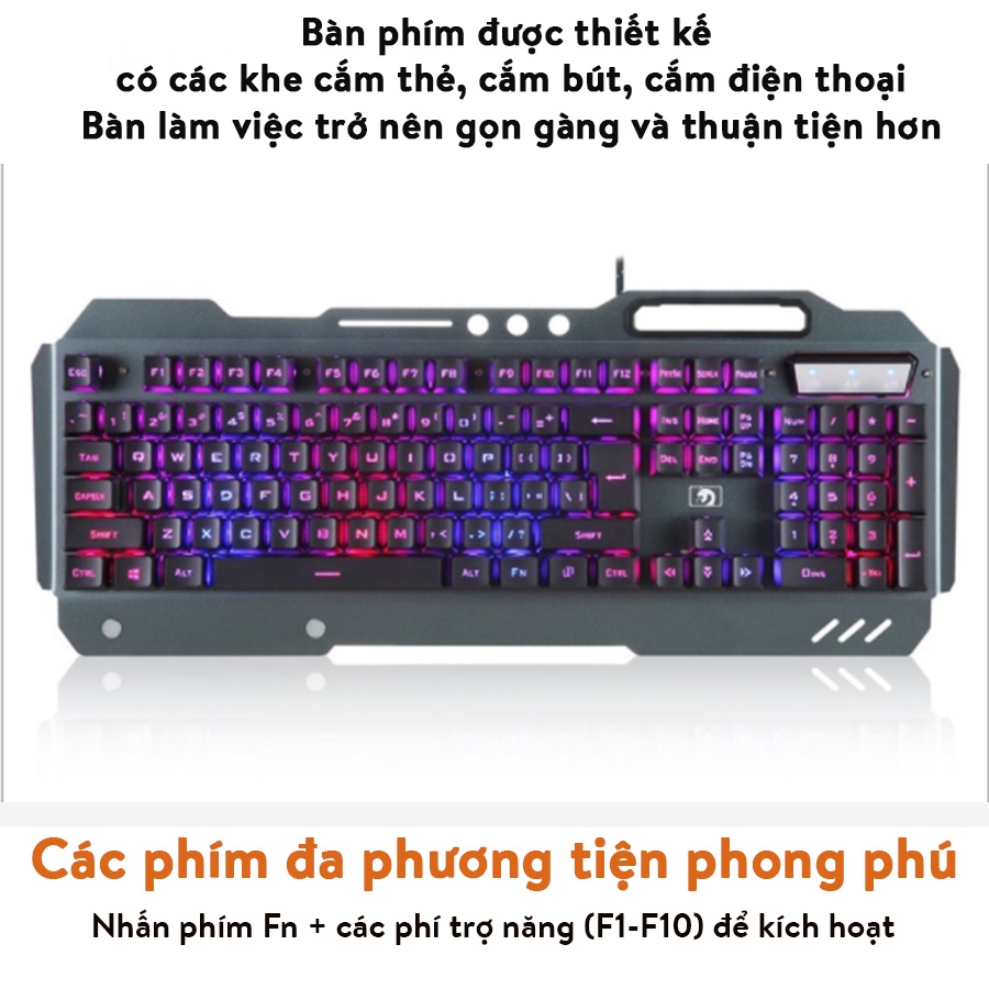 Bàn phím giả cơ Gaming Coputa Bàn phím máy tính laptop chơi game cao cấp K618 Full LED RGB