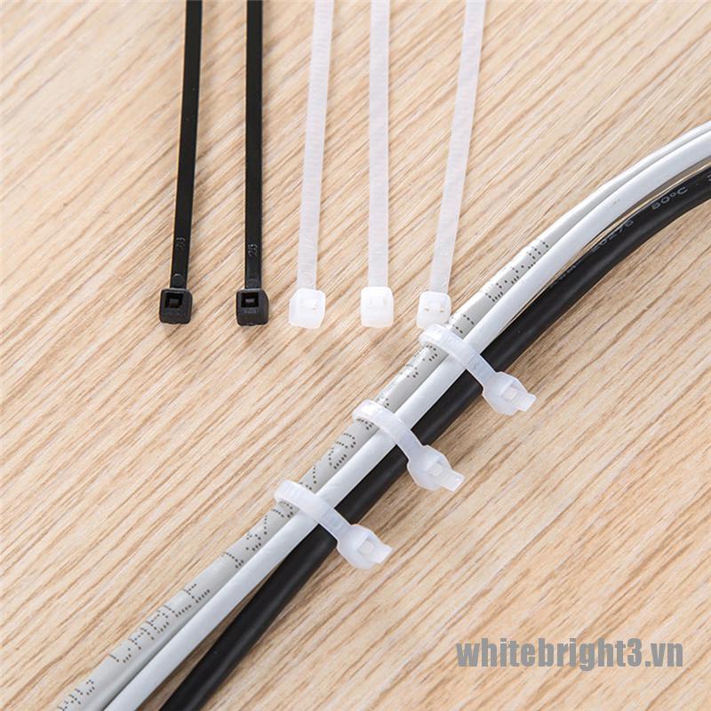 Bộ 100 Dây Rút Bằng Nhựa Màu Trắng Đen Chất Lượng Cao