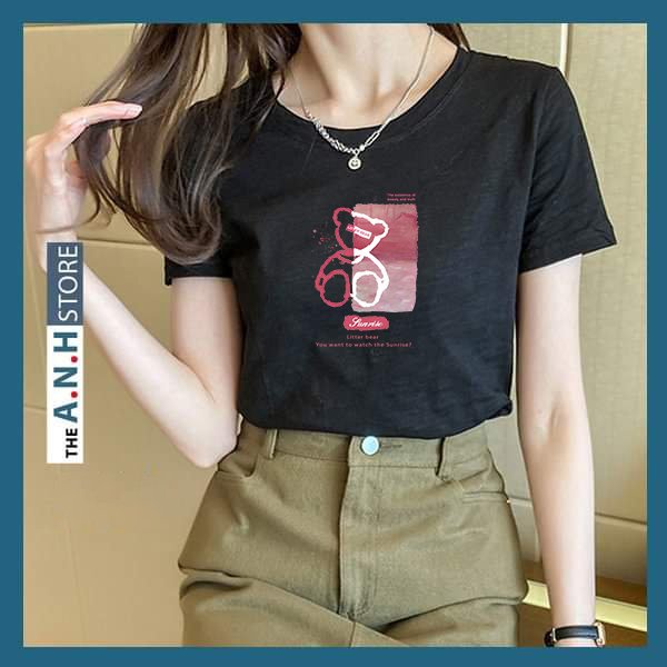 Áo Thun cotton xược cổ tròn  ANHSTORE  in hình thời trang