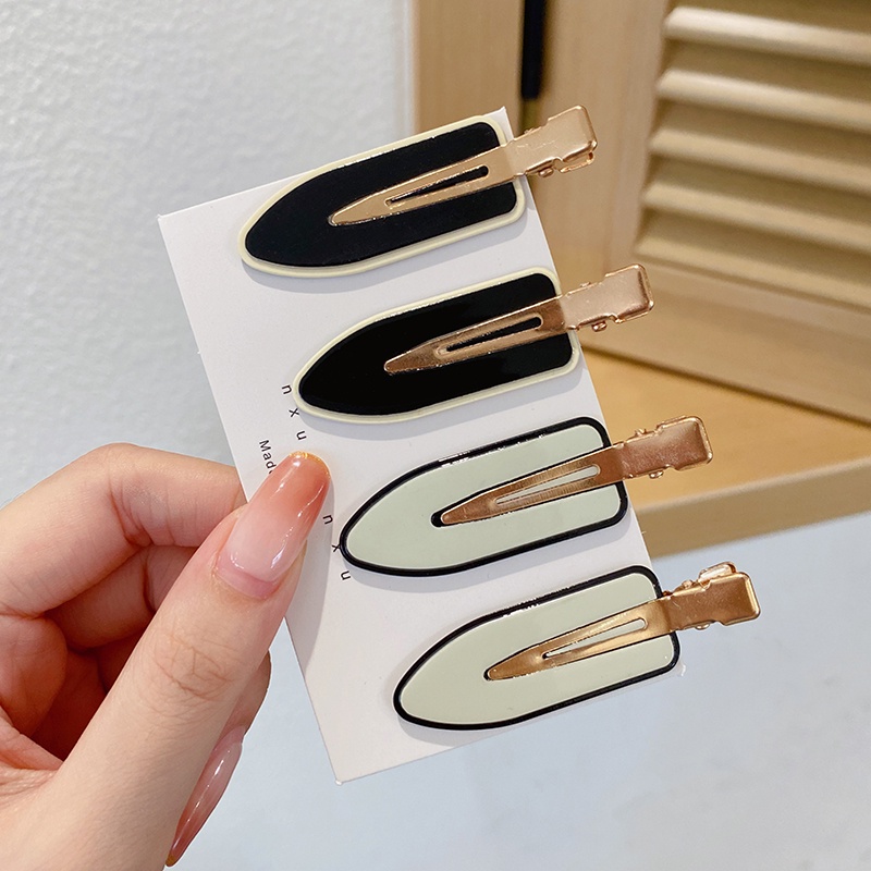 Bộ kẹp tóc họa tiết sọc caro phong cách Retro thời trang Hàn Quốc cho nữ