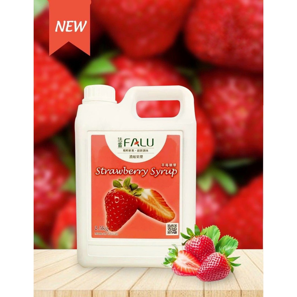 siro FALU các hương Dâu - Đào - Táo - Vải - Đường đen - Việt quất, can 2.5kg