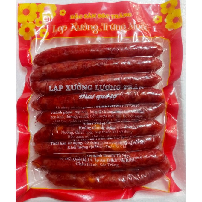 Lạp xưởng mai quế lộ Lương Trân ( đặc sản Sóc Trăng) 500g trứng muối , tôm , khô | BigBuy360 - bigbuy360.vn