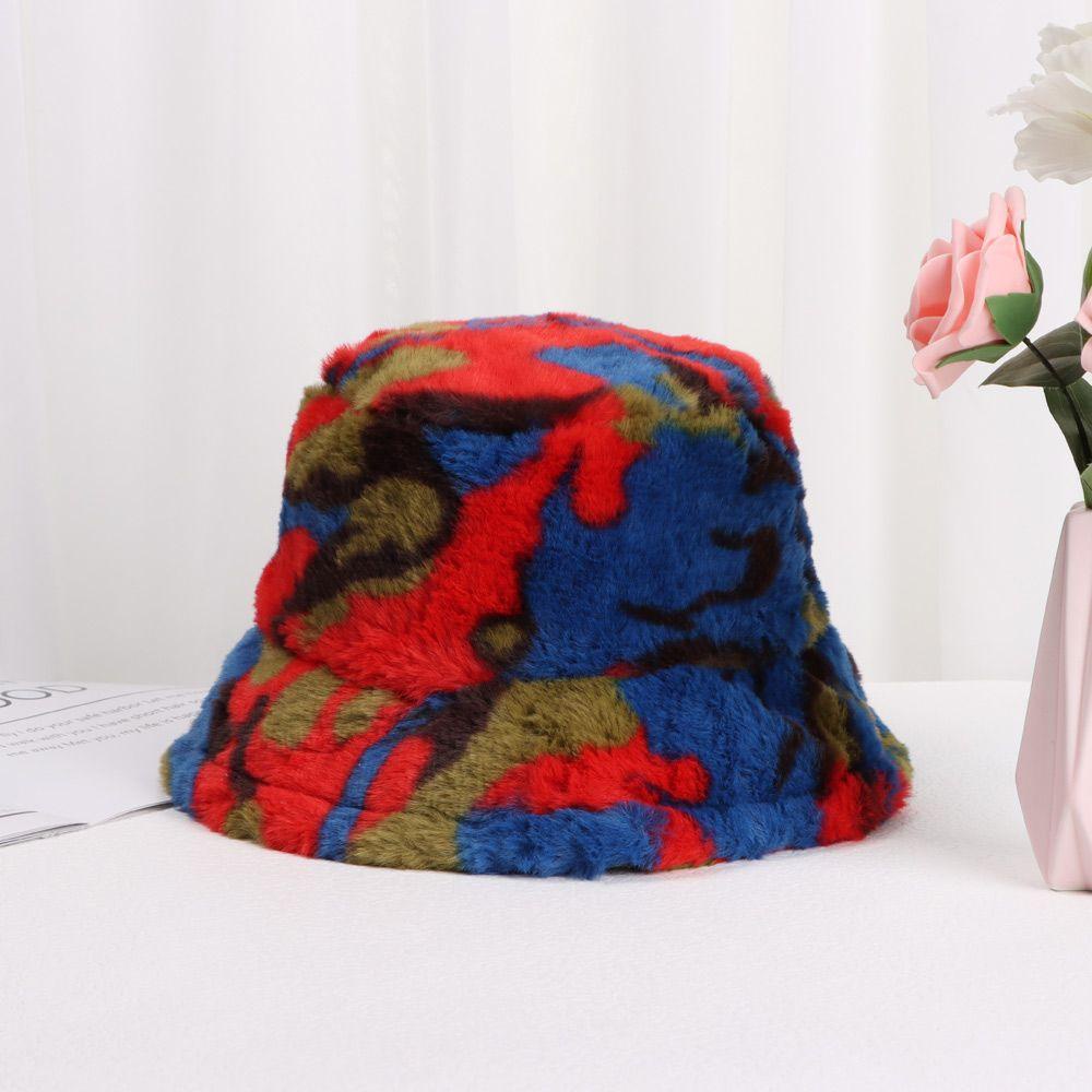 Mũ Vành Tròn Chống Nắng Vải Lông Giả Mềm Mại Thời Trang Mùa Đông Cho Nữ