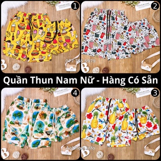 Quần Thun Nam Nữ - Fastfood Vàng, Trái Thơm Vàng, Cây Dừa, Bắp Rang - Quần Hoạ Tiết Hoạt Hình, Trái Cây HawaiiĐiBiển