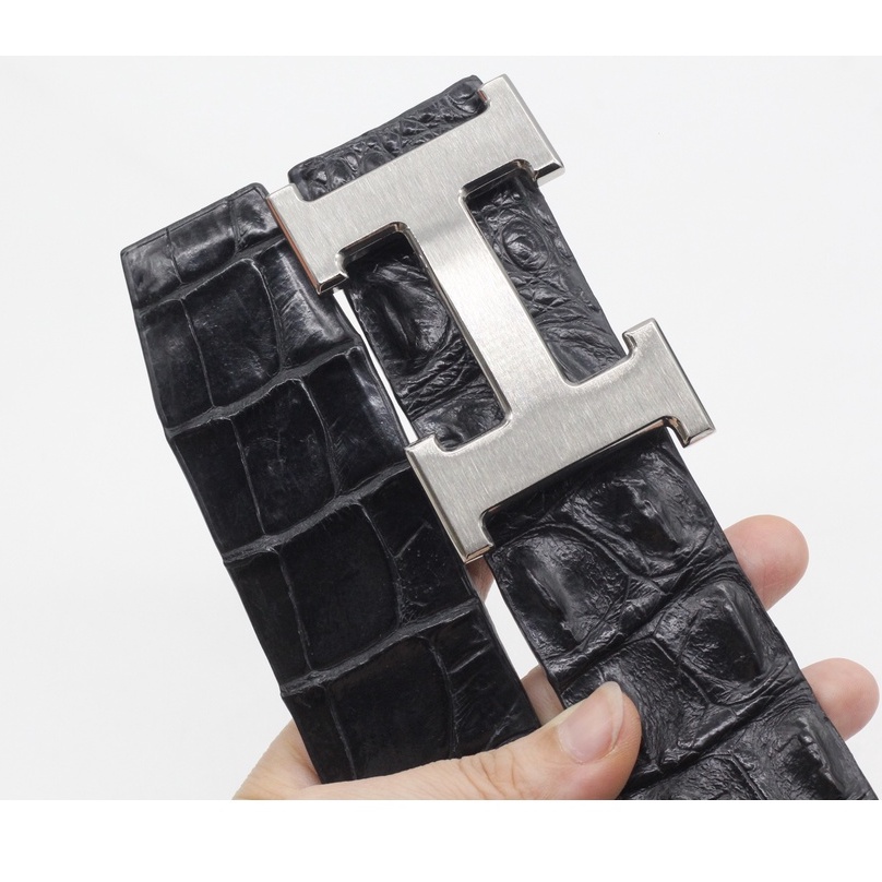 Dây Thắt Lưng, Dây Nịt Nam Gai Da Cá Sấu Bản 3.8cm Bản Liền Không Nối Sản Phẩm Kèm Mặt Khóa Cao Cấp Bảo Hành 12 Tháng