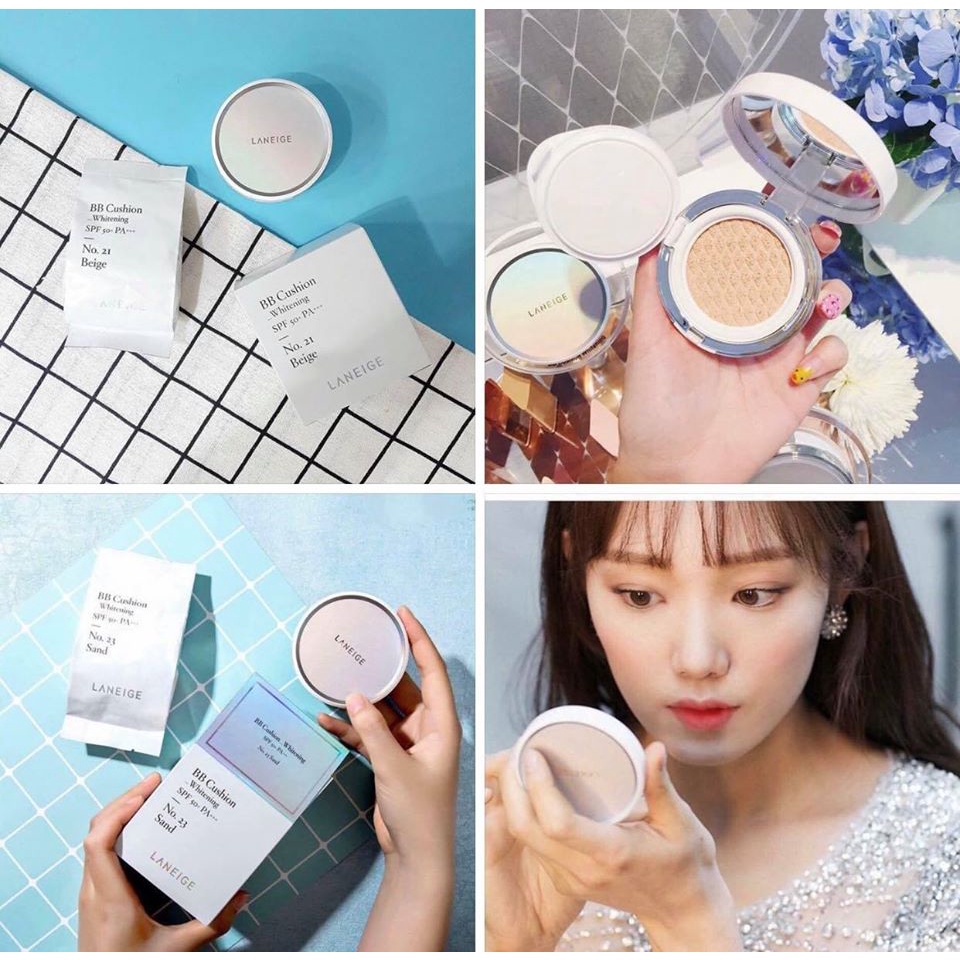 Phấn Nước dưỡng trắng Laneige BB Cushion Whitening kèm lõi phụ SPF 50+/ PA+++ - CHÍNH HÃNG HONGS BEAUTY