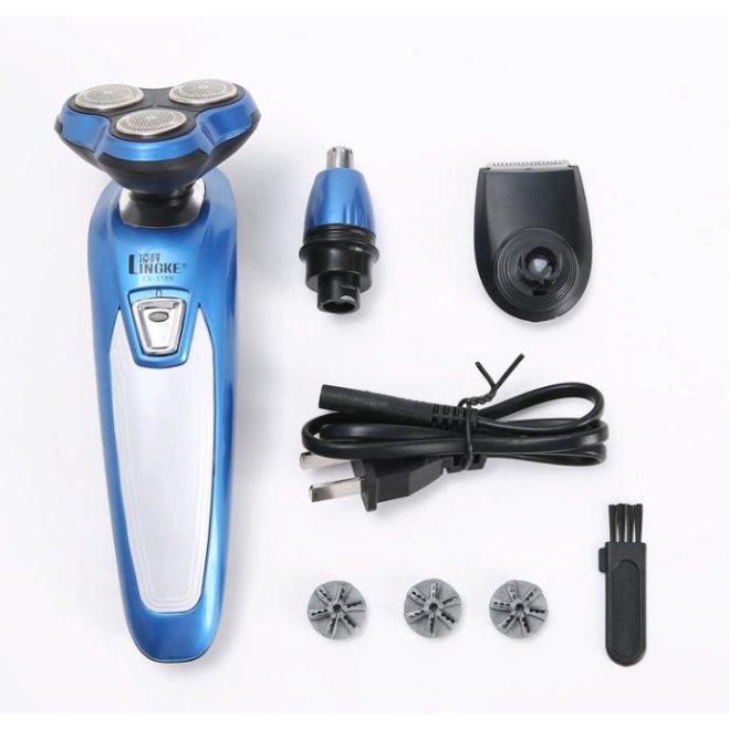 Máy Cạo Râu Đa Năng 3 Lưỡi Kép, Cắt Tóc Cạo Râu Tỉa Lông Mũi, Đầu Lưỡi Cạo Thông Minh