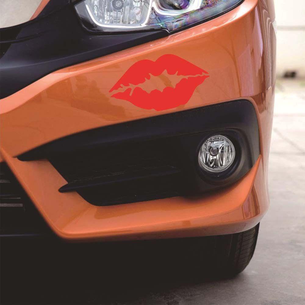 Đề Can Vinyl Hình Đôi Môi Đỏ Cá Tính Dán Trang Trí Cửa Sổ Xe Hơi Xe Máy