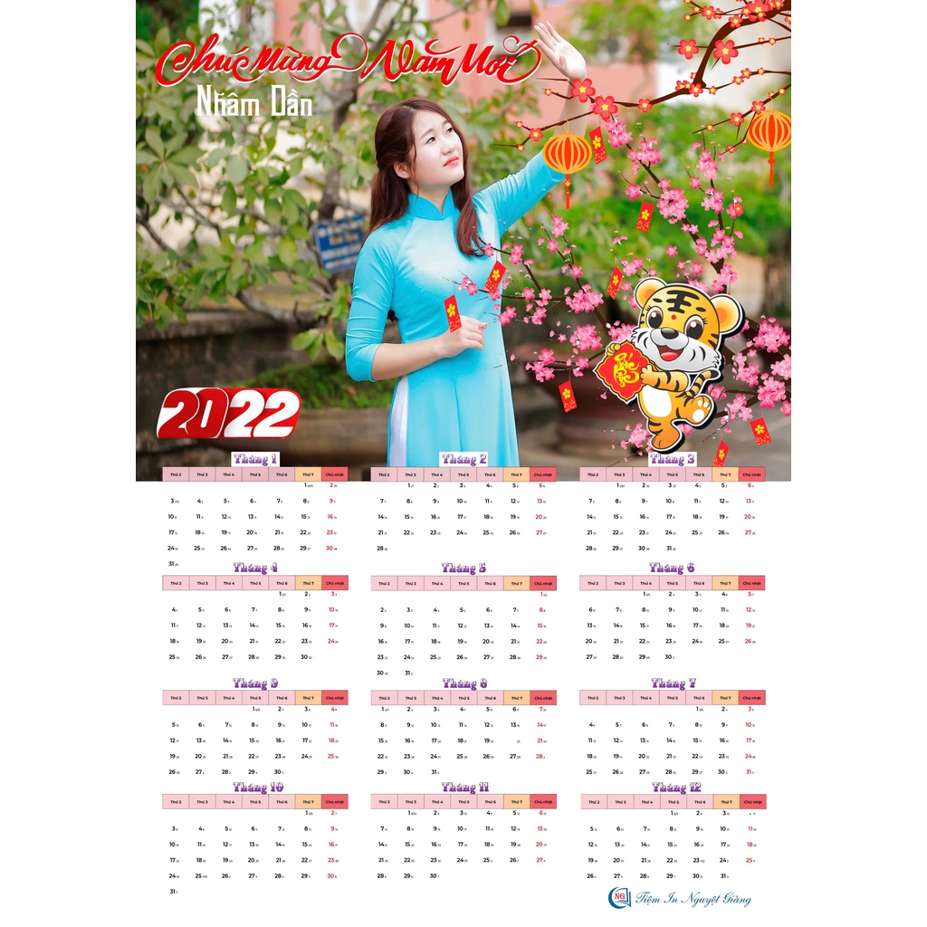 Lịch treo tết 2022 A3