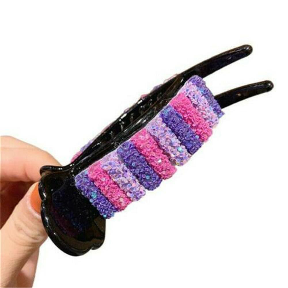 👗KAREN💍 Durable Ponytail Holders Clip Barrettes Gift For Women Girl Candy Colored Rainbow Sequins Large Hair Claw Fashion Hair Accessories Hair Clip Bun Ponytail Holder Headwear Barrettes Strong Grip Slide/Multicolor