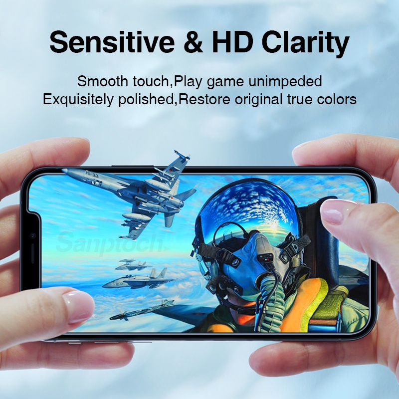 Sanptoch Screen Protector For iPhone 11 12 13 Pro Max Mini X Xs Max XR 9H Hardness HD Tempered Glass For iPhone 8 7 6 6s Plus SE 2020 Protective Film