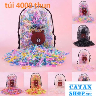 Set 4000 dây chun cột tóc cho bé , thun cột tóc nhiều màu + túi dây rút, phụ kiện tóc GD575-Thun4K