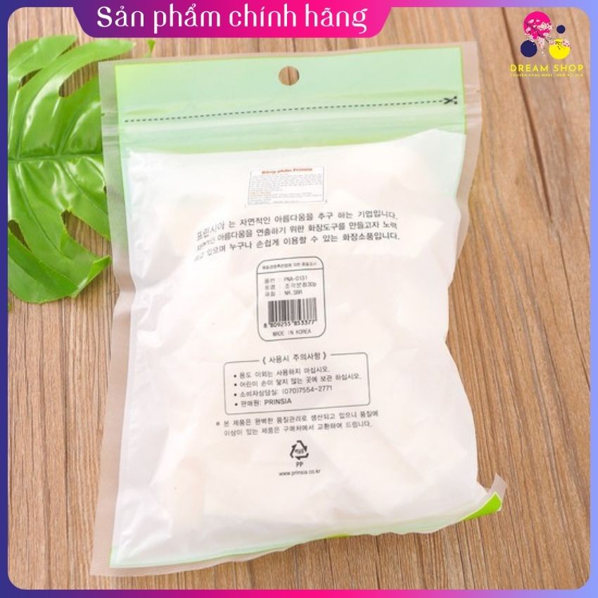 Bông tán kem nền 30 miếng Prinsia Hàn quốc -Dreamshop.vn