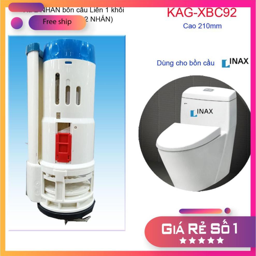 Cụm xả 2 nhấn cầu liền khối, xả bệt két liền 2 nhấn, xả thông minh cầu khối -xả thoát nước bồn cầu