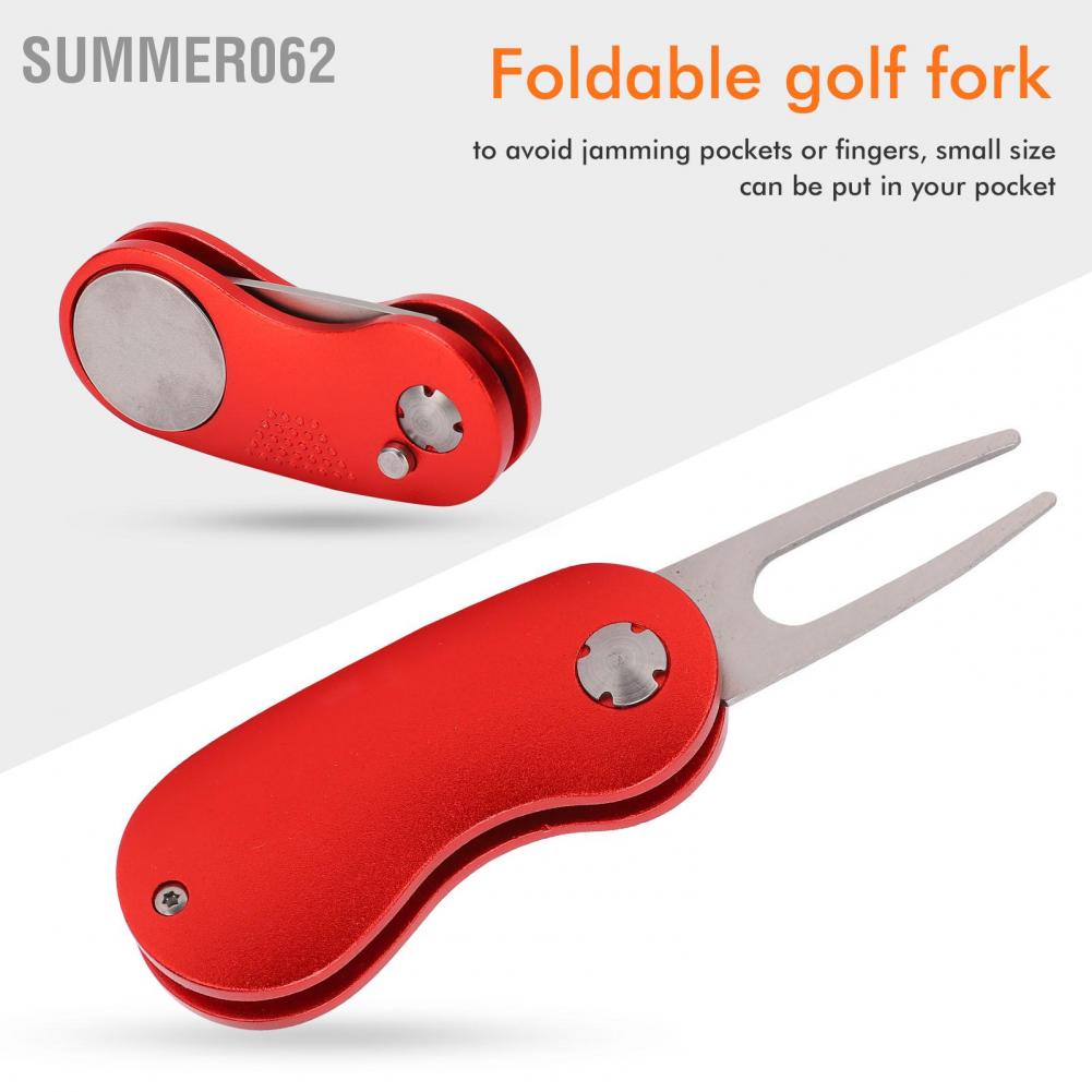 Dụng cụ sửa chữa Divot chơi gôn Nĩa không gỉ với nút bật lên Màu xanh lá cây