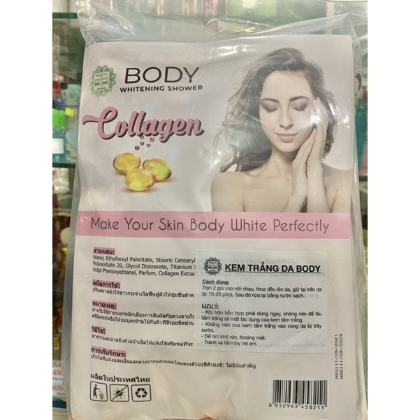 tắm collagen body trắng da toàn thân dạng bịch từ Thái Lan