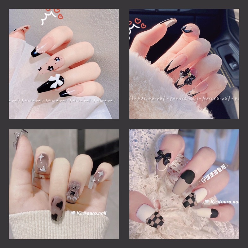 Set nail giả 24 miếng dán móng tay giả nailbox tiện lợi tặng dũa