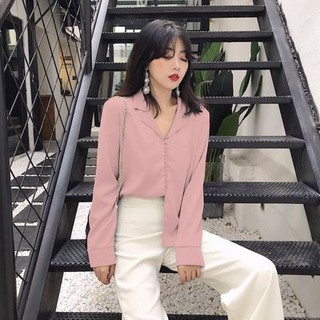 Áo sơ mi lụa satin cổ bẻ (ỎDRER)