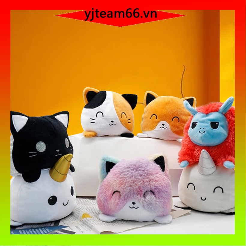 【COD】Con mèo có thể đảo ngược búp bê sang trọng búp bê động vật búp bê lật hai mặt búp bê gấu trúc đồ chơi món quà ngày trẻ em món quà sinh nhật #yjteam66.vn