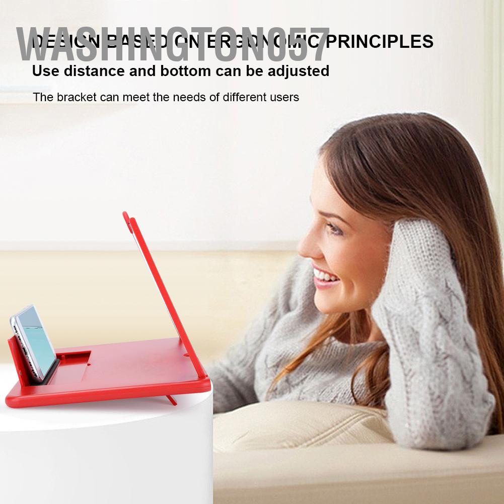 Washington057 Mobile Phone Screen Amplifier 3D 12in High Definition Magnifier Stand Bracket