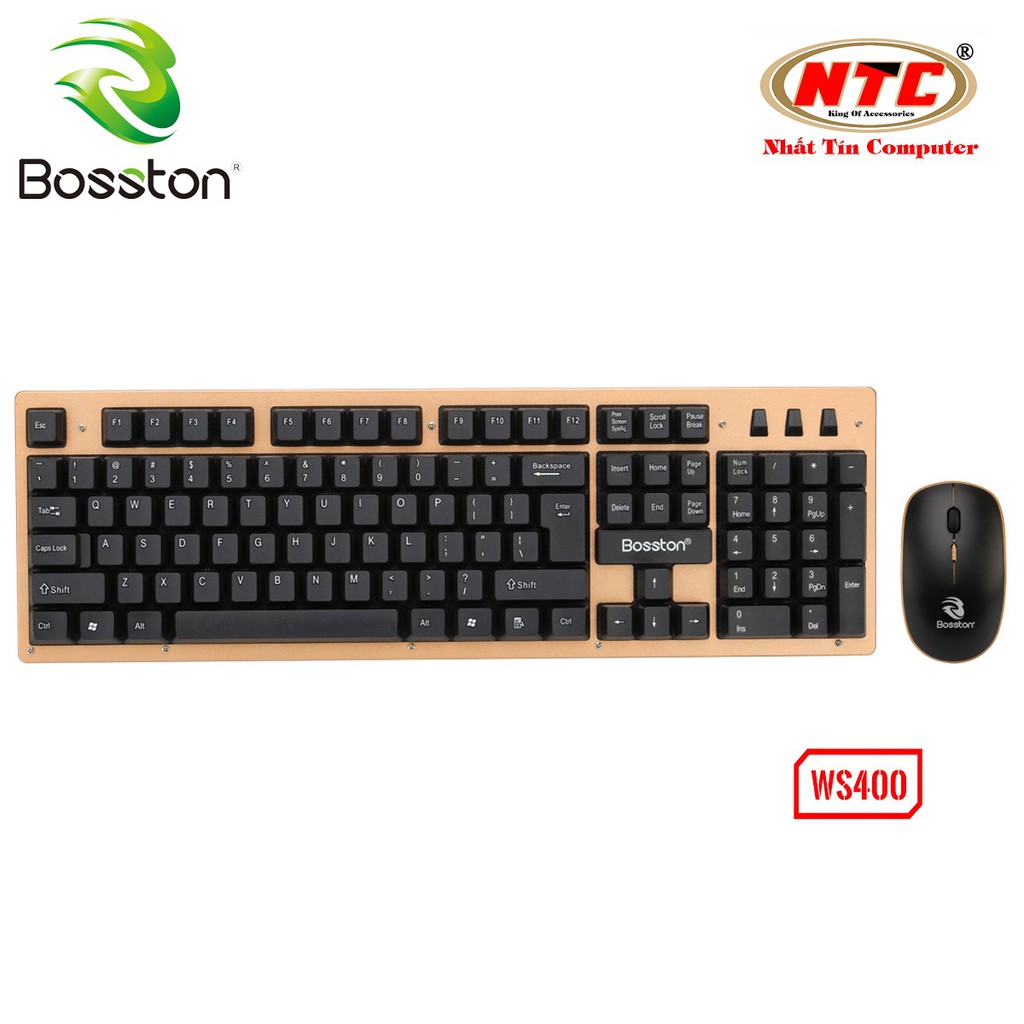 Bộ bàn phím giả cơ và chuột không dây Bosston WS400