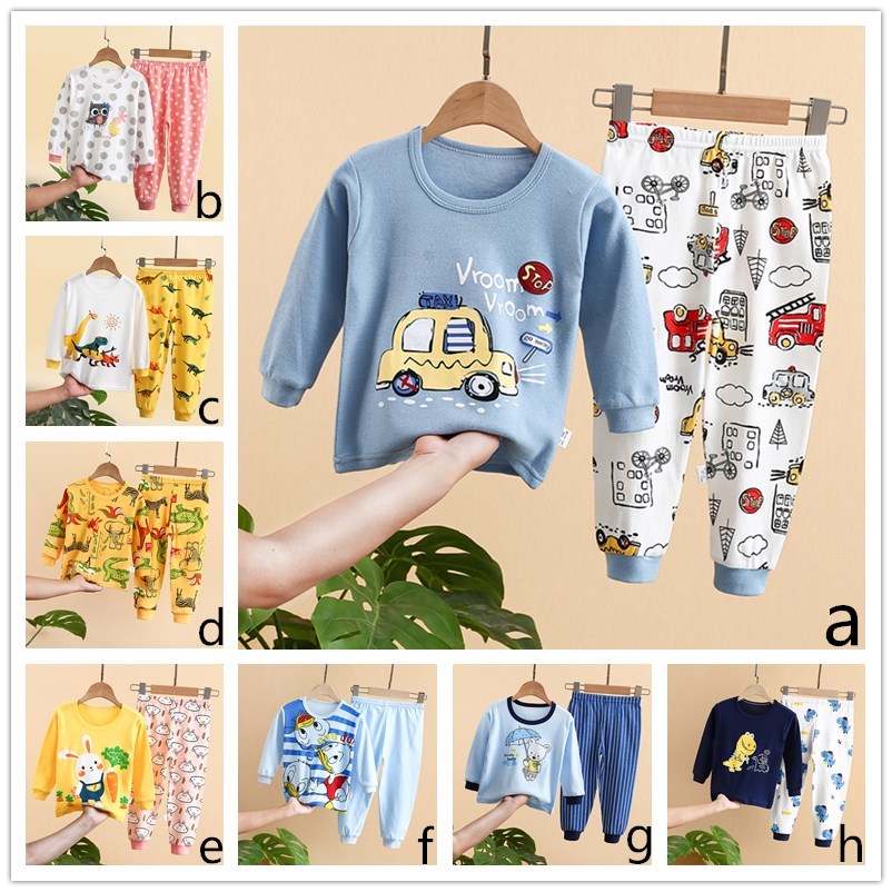 Bộ Đồ Ngủ Pijama 2 Món In Hoạt Hình Dễ Thương Cho Bé