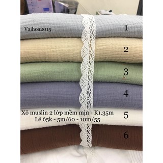[vaihoa2015] Vải Thô xô MUSLIN 2 lớp mềm mịn, thoáng mát cho mẹ và bé <LOẠI 1>