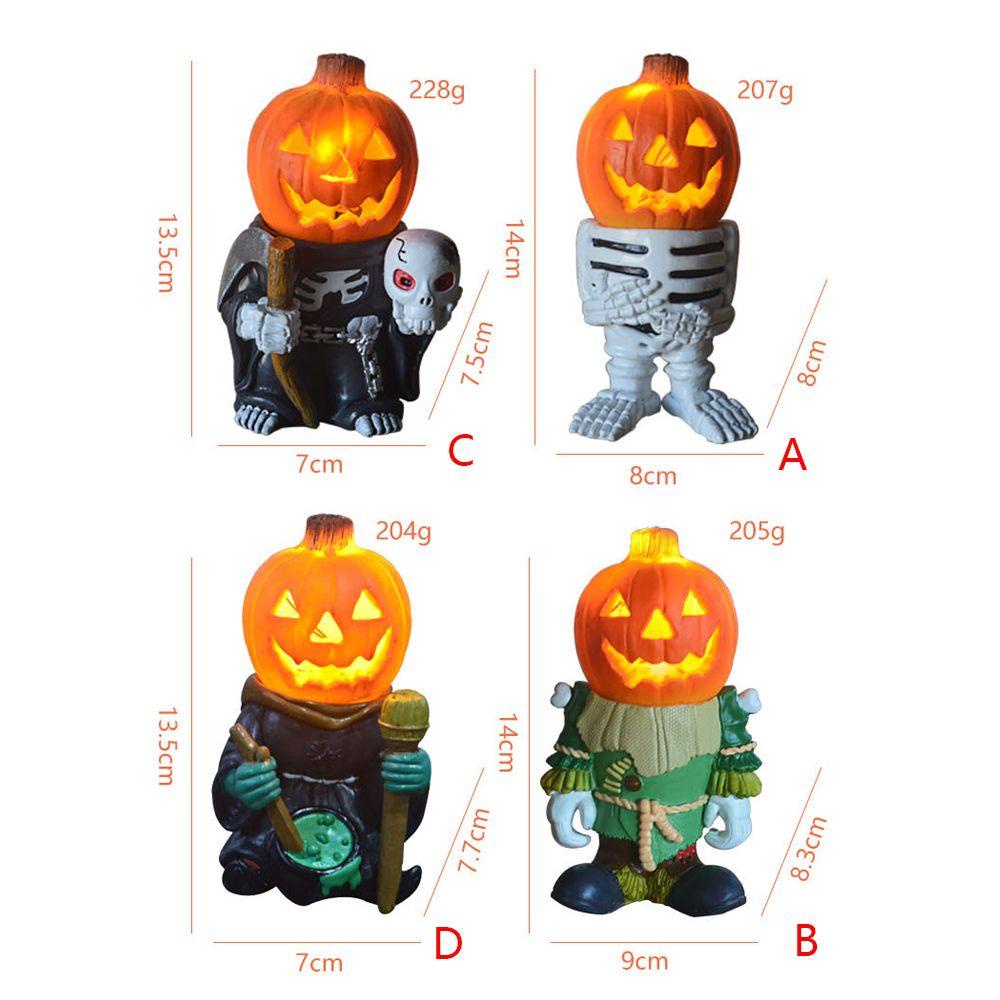 KENT1 Pumpkin Knight Light Halloween Landscape Sculpture Statue Garden Ornament