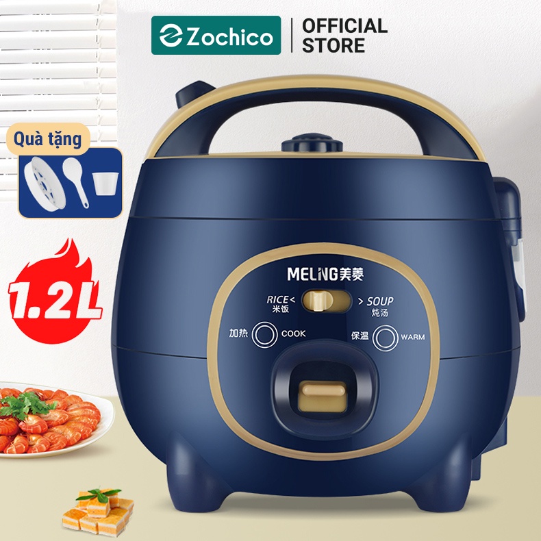 Nồi cơm điện mini thông minh dung tích 1.2L, nhu cầu 1-2 người dùng, công suất 300W, 2 chế độ nấu cơm và nấu súp Zochico