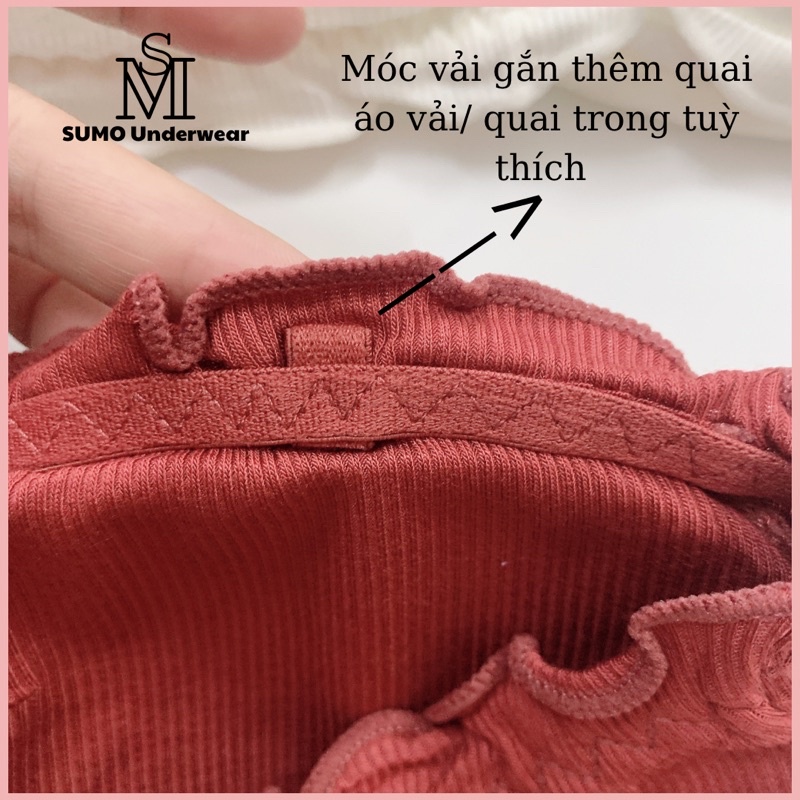 Áo bra quây nhún chất cotton tăm mịn, ôm ngực, gợi cảm. Áo ngực không dây. Free size dưới 60kg. Kèm ảnh và video thật