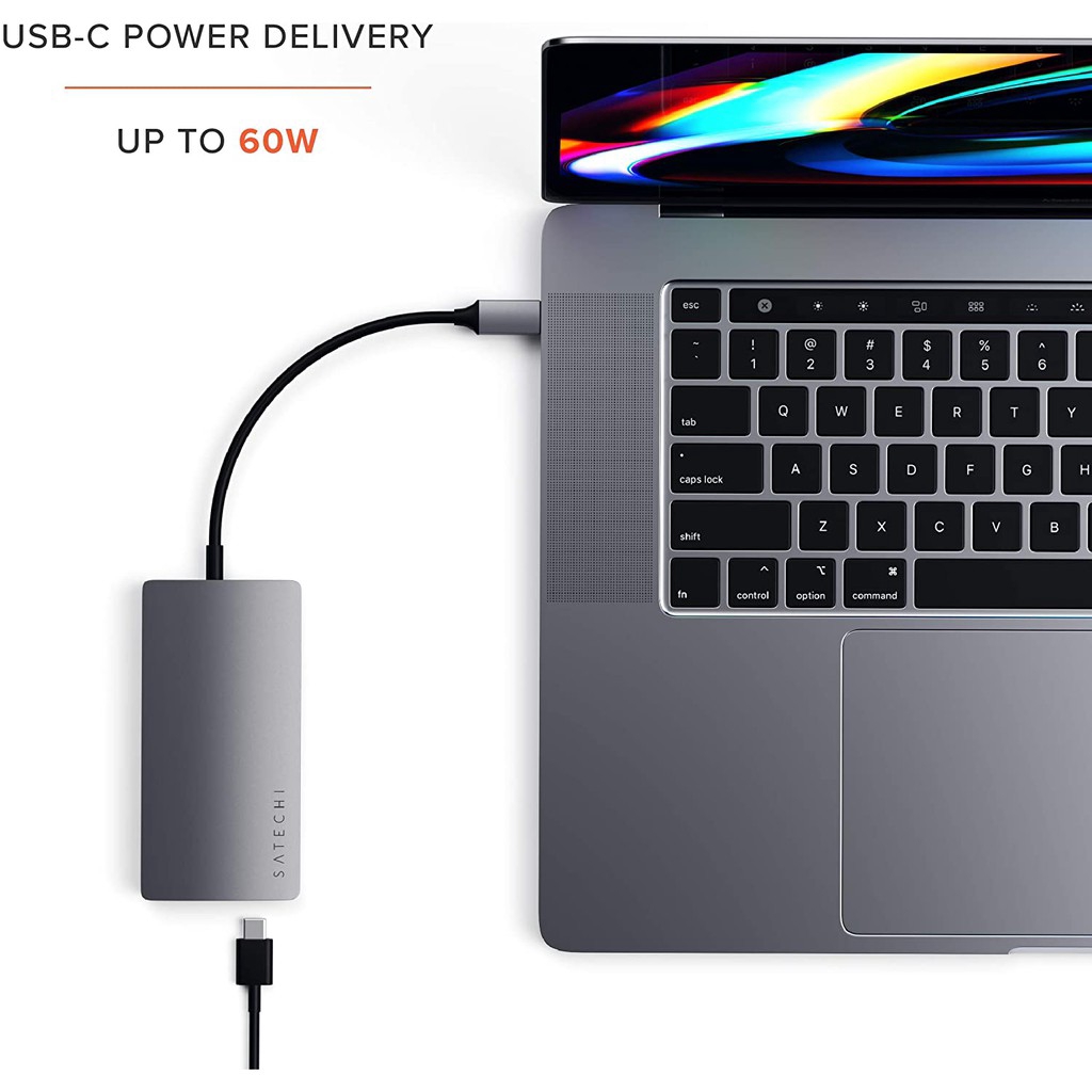 USB-C Multi-Port Hub with 4K HDMI Output, 4 USB 3.0, Type C Charging Adapter Compatible MacBook Pro 13/15/16 (Thunderbolt 3 Port), 2018 2019 Mac Air, Chromebook, Surface Go, More