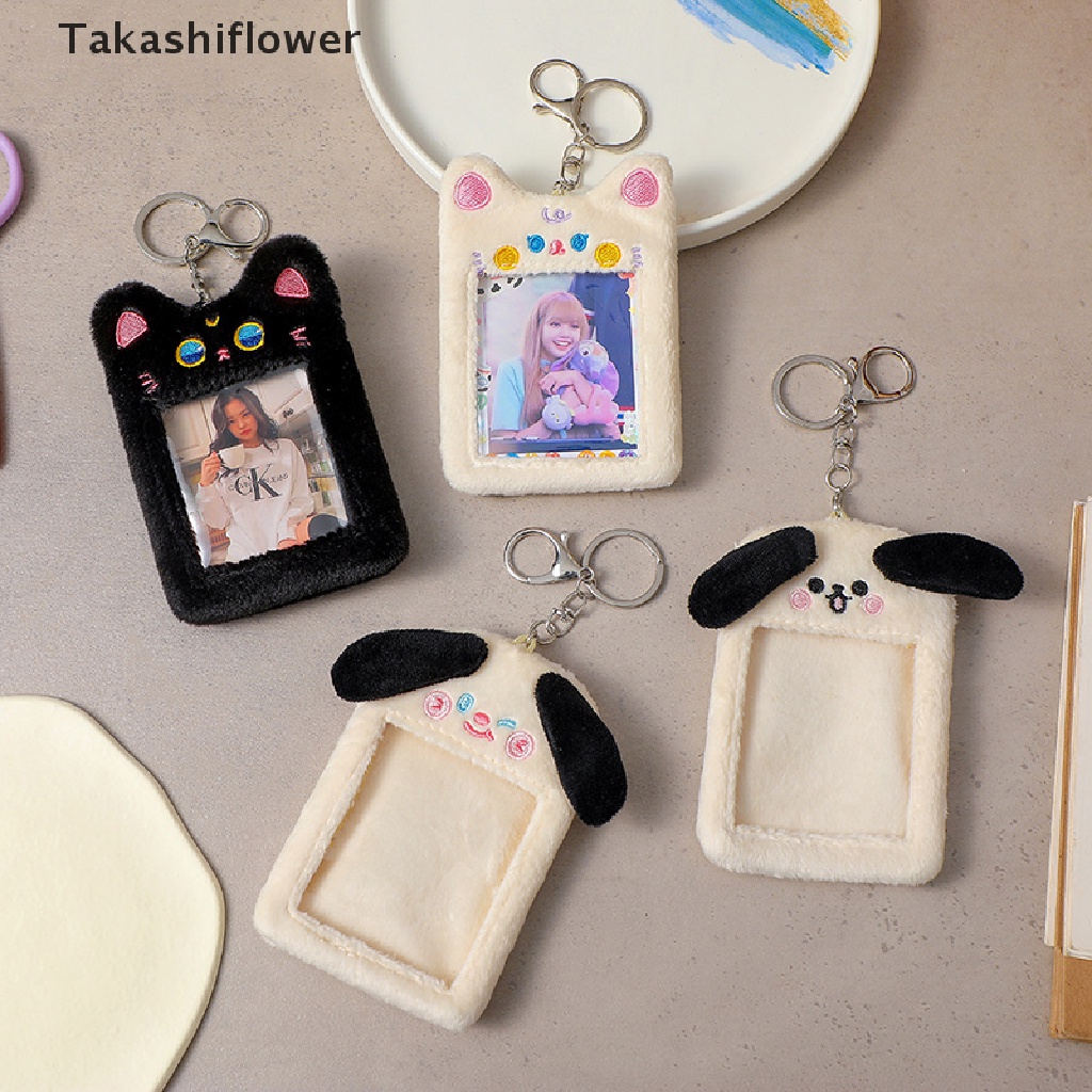 Móc Khóa Hình Chó / Mèo Nhồi Bông Xinh Xắn Dễ Thương