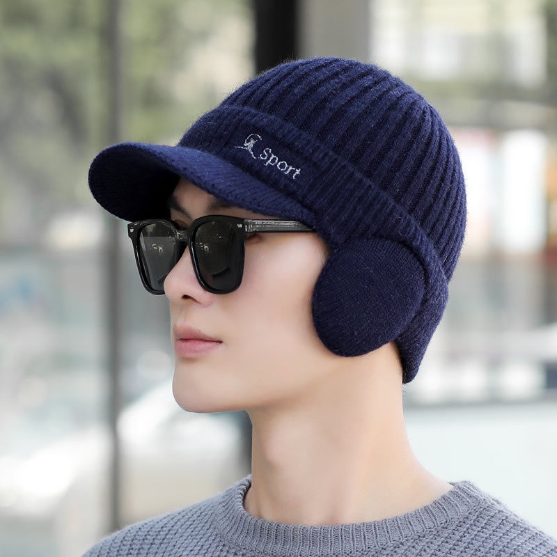 Mũ len dày dặn giữ ấm và bảo vệ tai dành cho nam