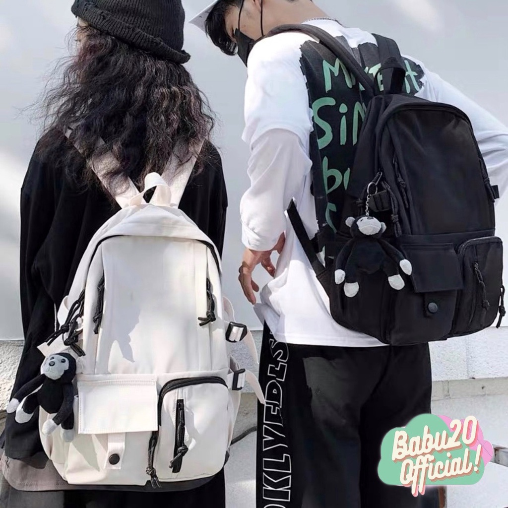 Balo nam nữ vải dù mịn ulzzang đi học thời trang nhiều ngăn đựng laptop 15.6 inch