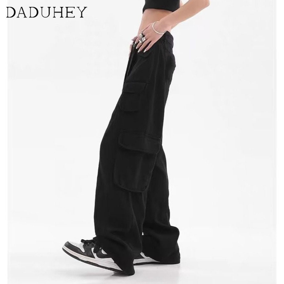 DaDuHey  Men's and Women's Summer 2022 Fashion Brand Functional Loose Straight Cargo Pants Ins Korean Style Trendy Fashion Joker Multi-Pocket Slacks