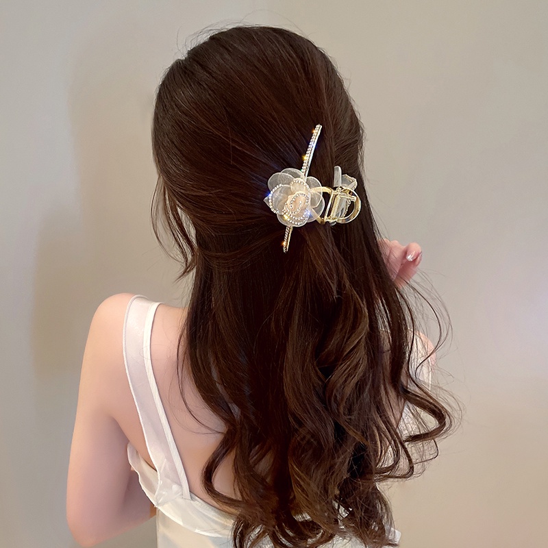 Kẹp Tóc Hình Hoa Mặt Sau Phong Cách Hàn Quốc Thời Trang Cho Nữ